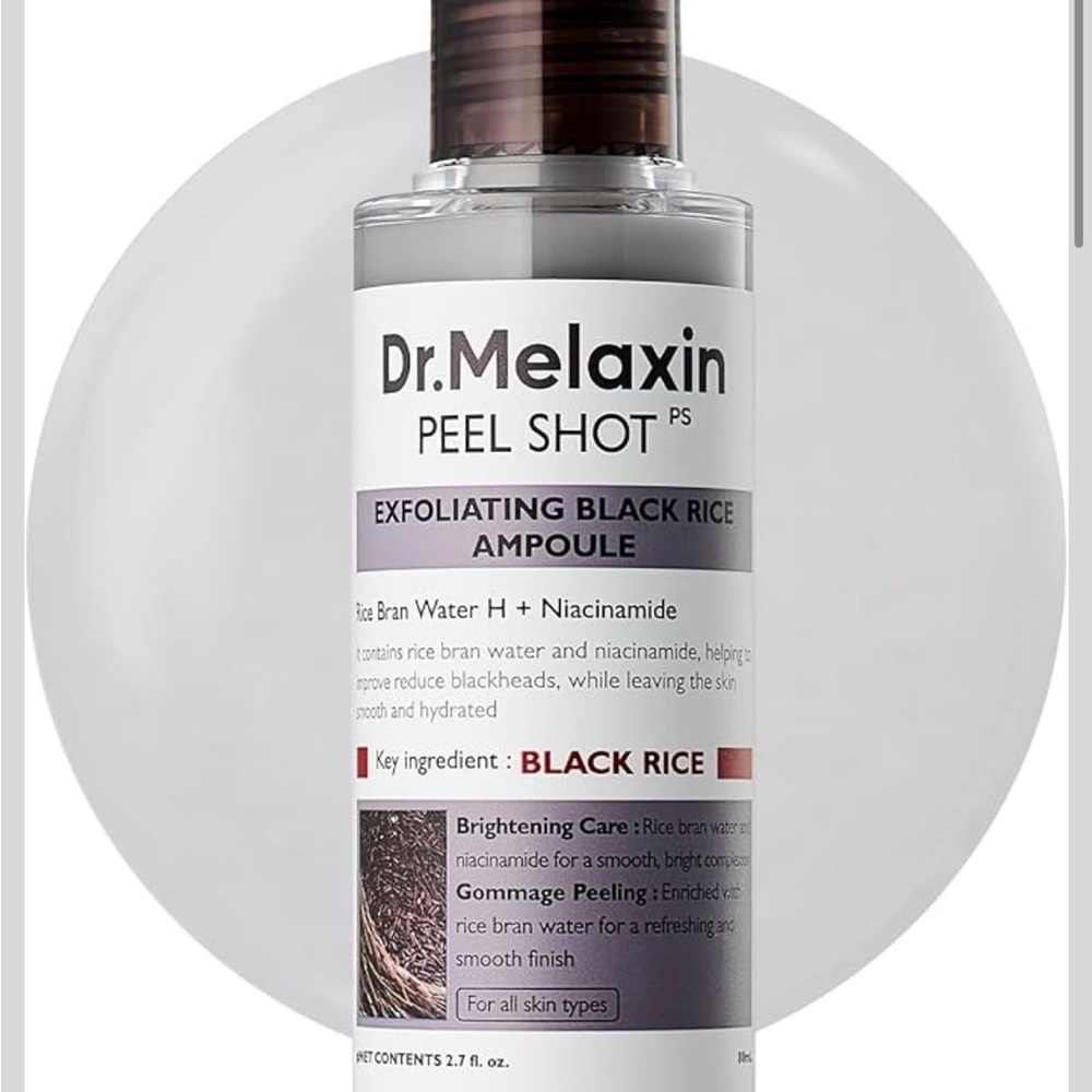 Dr.Melaxin Peel Shot Exfoliating Black Rice Ampoule 2.7 fl oz Niacinamide AHA